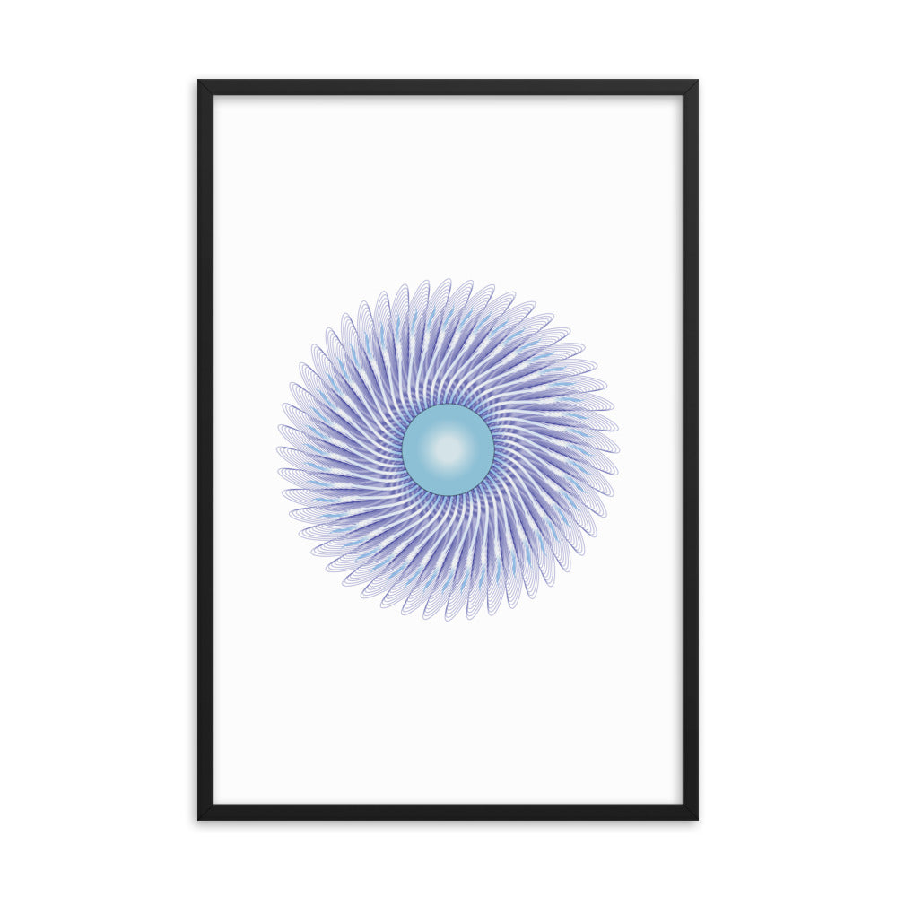 Framed poster Mandala Circularity No 390 White bkgd Free Shipping