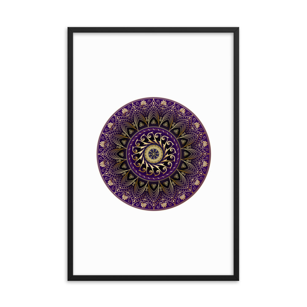 Framed poster Kuklos No 4406 Mandala Purple - Gold Free Shipping