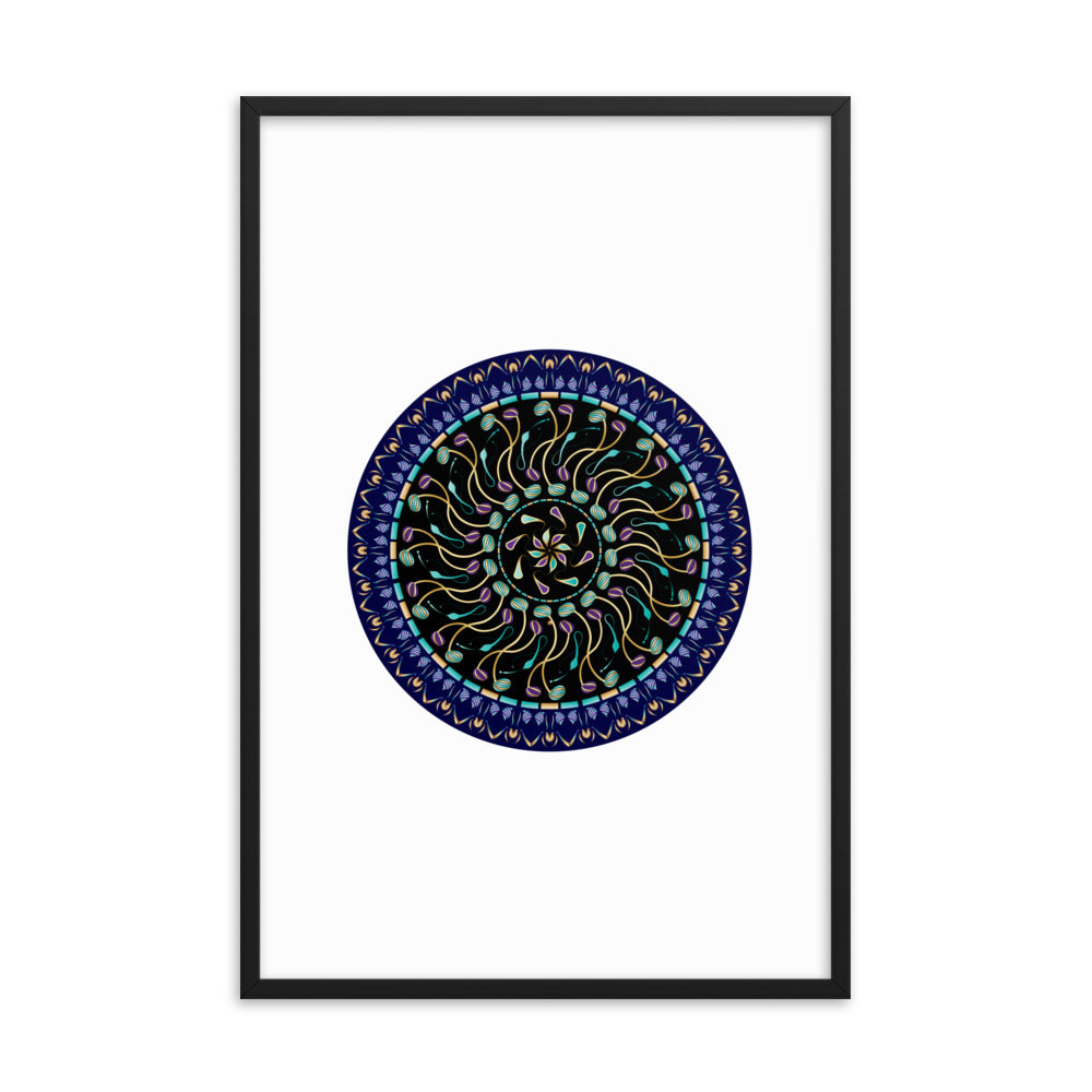 Framed poster Kuklos No 4488 Mandala Aqua - Gold Free Shipping