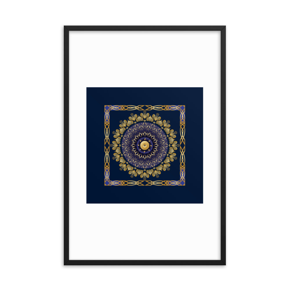 Framed Poster Kuklos No 4106 Mandala Gold - Black Free Shipping