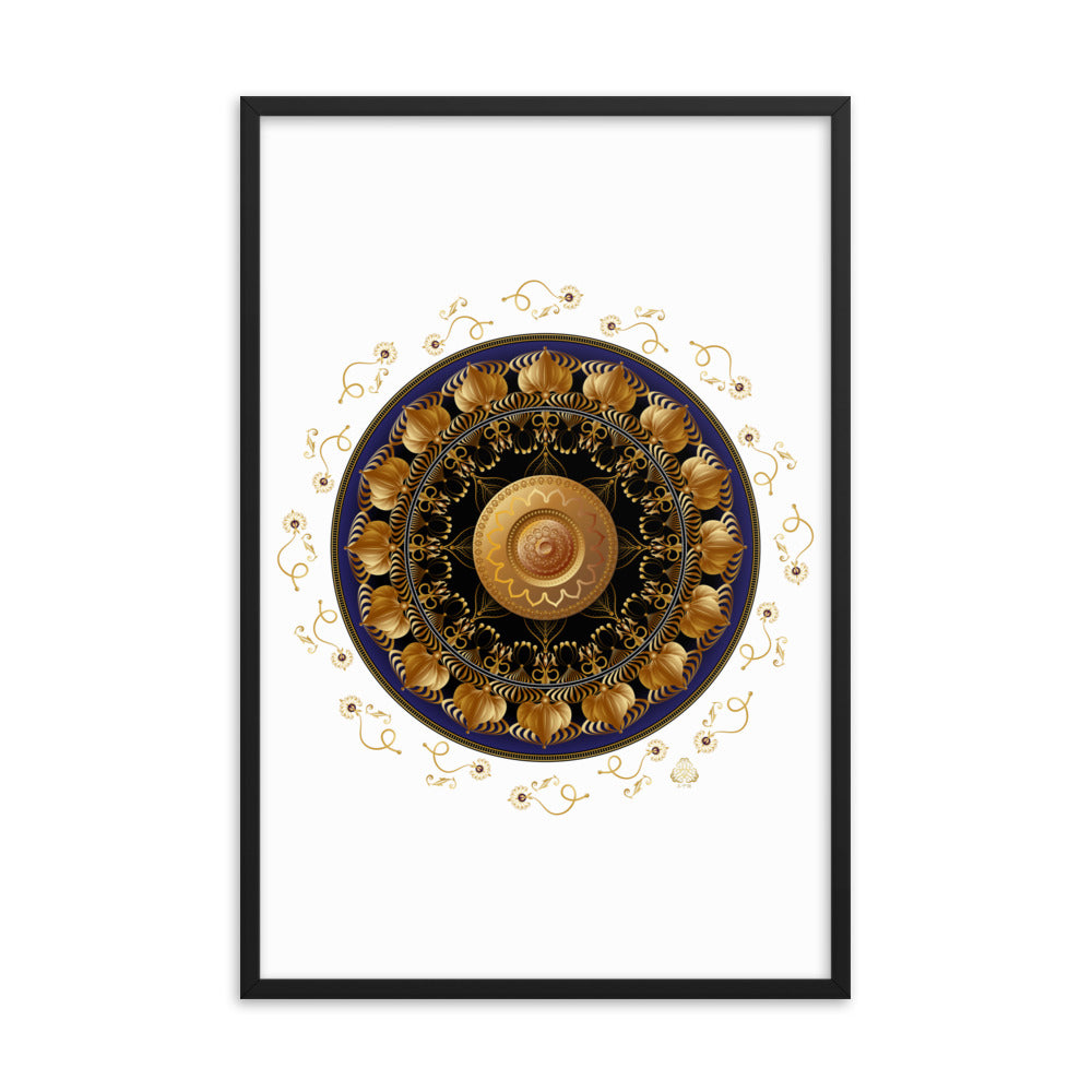 Framed Poster Kuklos No 4110 Mandala Gold - Black Free Shipping