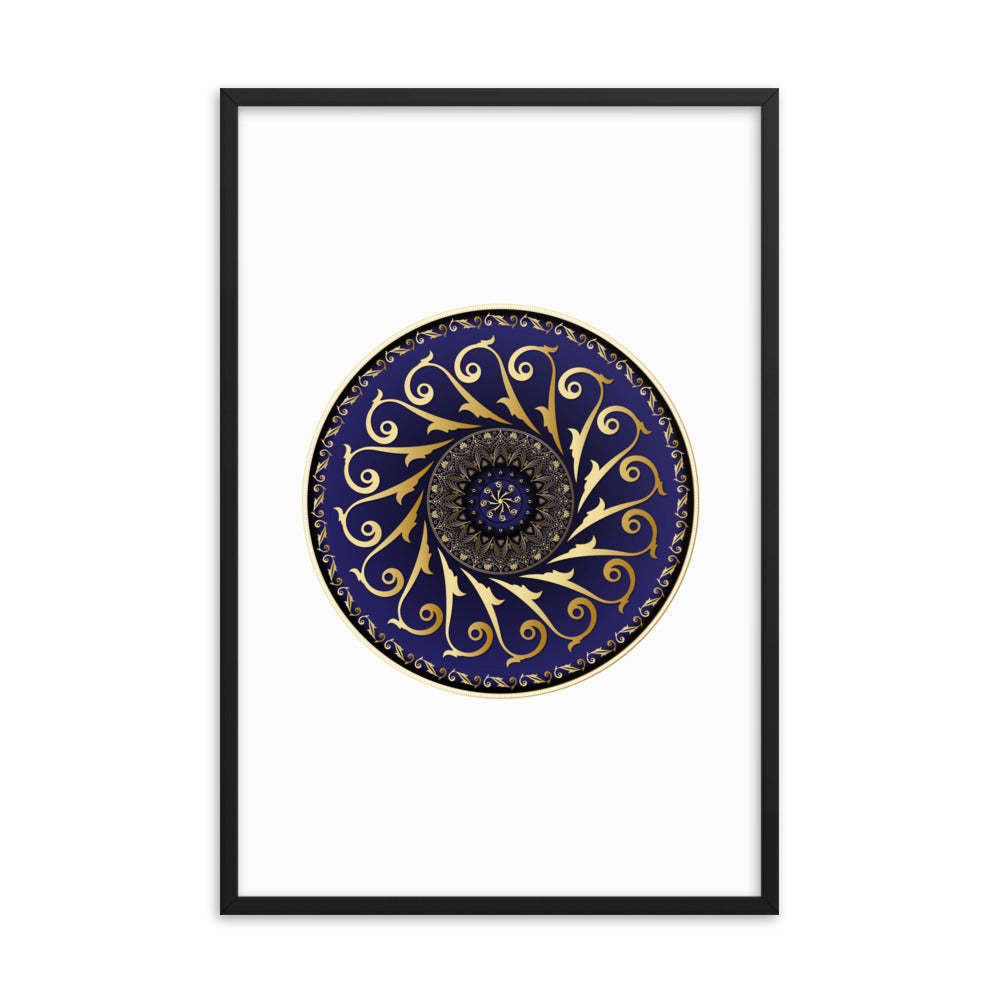 Framed Poster Circumplexical No 4005 Mandala Purple - Gold Free Shipping