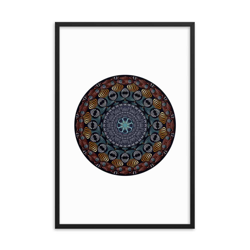 Framed Poster Kuklos No 4420 Mandala Silver - Gold - Multicolor Free Shipping