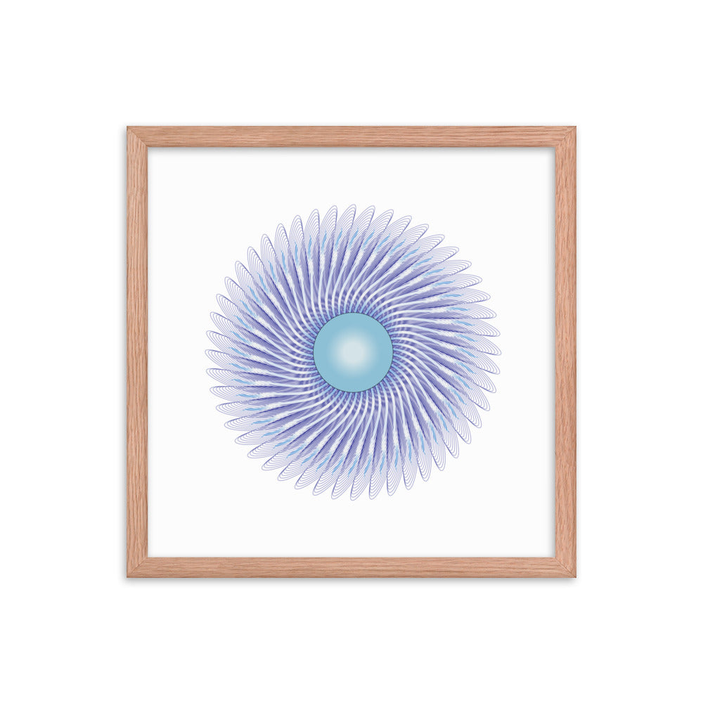 Framed poster Mandala Circularity No 390 White bkgd Free Shipping