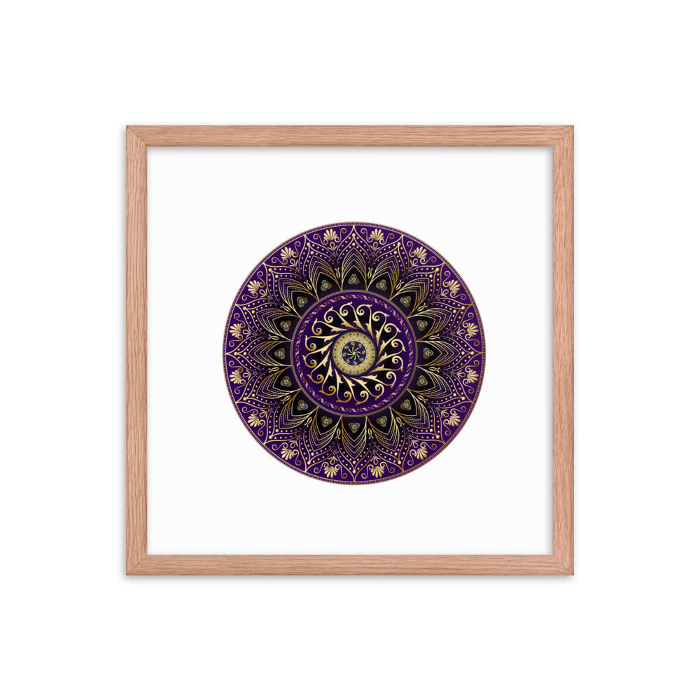 Framed poster Kuklos No 4406 Mandala Purple - Gold Free Shipping