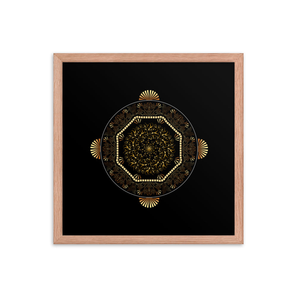 Framed poster Kuklos No 4483 Mandala Gold - Black Free Shipping