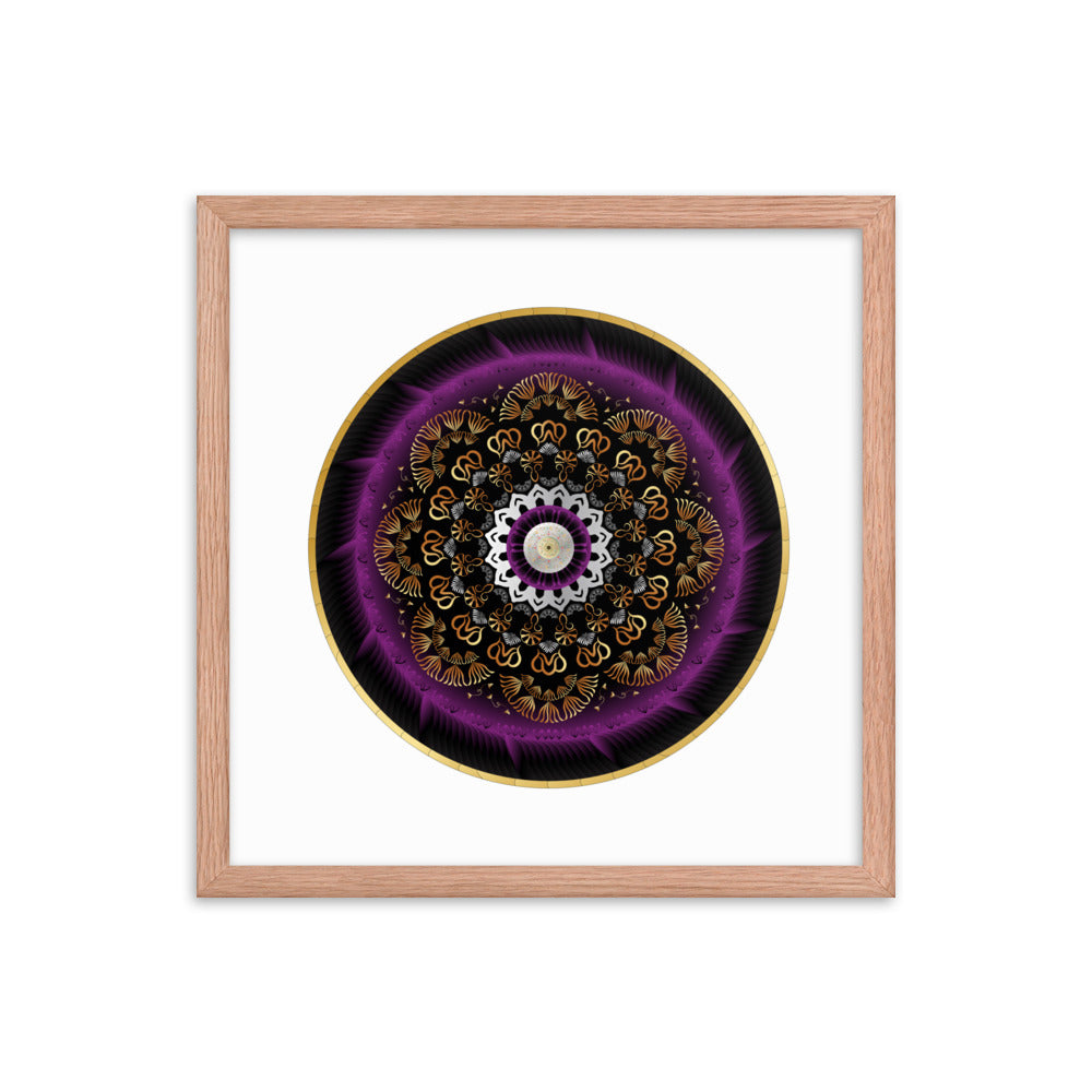 Framed poster Kuklos No 4497 Mandala Silver - Purple - Gold Free Shipping