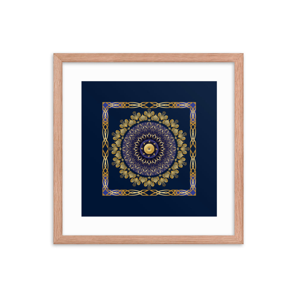 Framed Poster Kuklos No 4106 Mandala Gold - Black Free Shipping