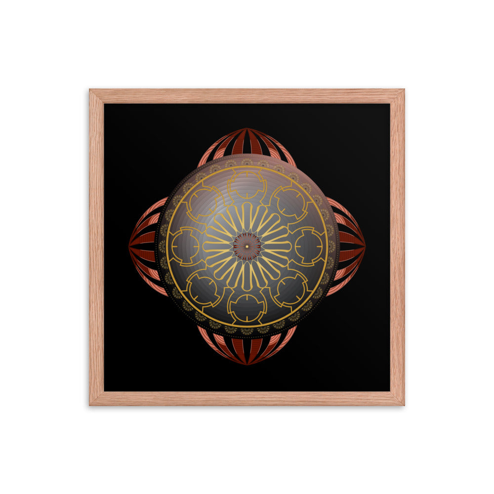 Framed Poster Circulosity No 2936 Mandala Copper - Gold Free Shipping