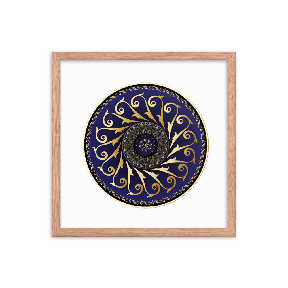 Framed Poster Circumplexical No 4005 Mandala Purple - Gold Free Shipping