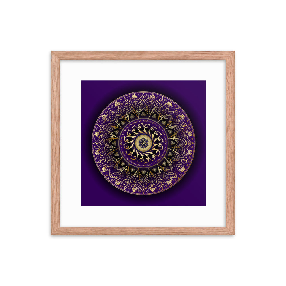 Framed Poster Circumplexical No 4006 Mandala Purple - Gold Free Shipping