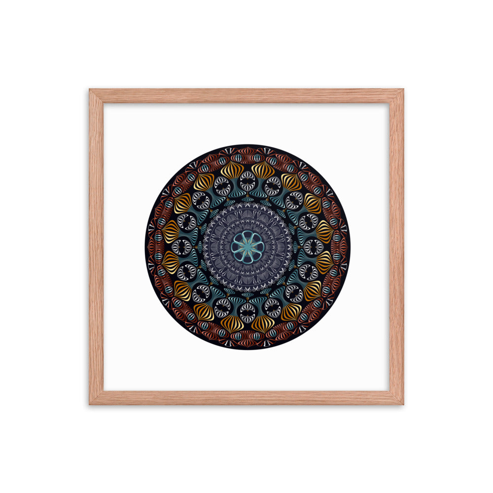 Framed Poster Kuklos No 4420 Mandala Silver - Gold - Multicolor Free Shipping