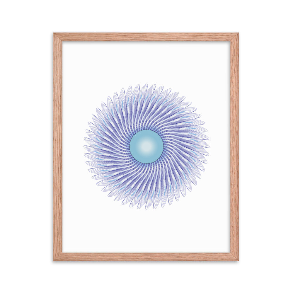 Framed poster Mandala Circularity No 390 White bkgd Free Shipping