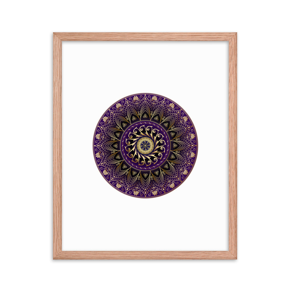 Framed poster Kuklos No 4406 Mandala Purple - Gold Free Shipping