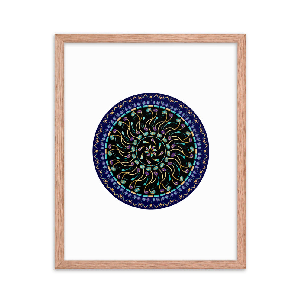 Framed poster Kuklos No 4488 Mandala Aqua - Gold Free Shipping