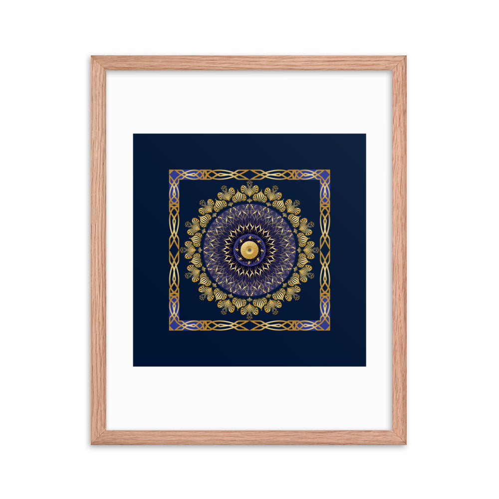 Framed Poster Kuklos No 4106 Mandala Gold - Black Free Shipping