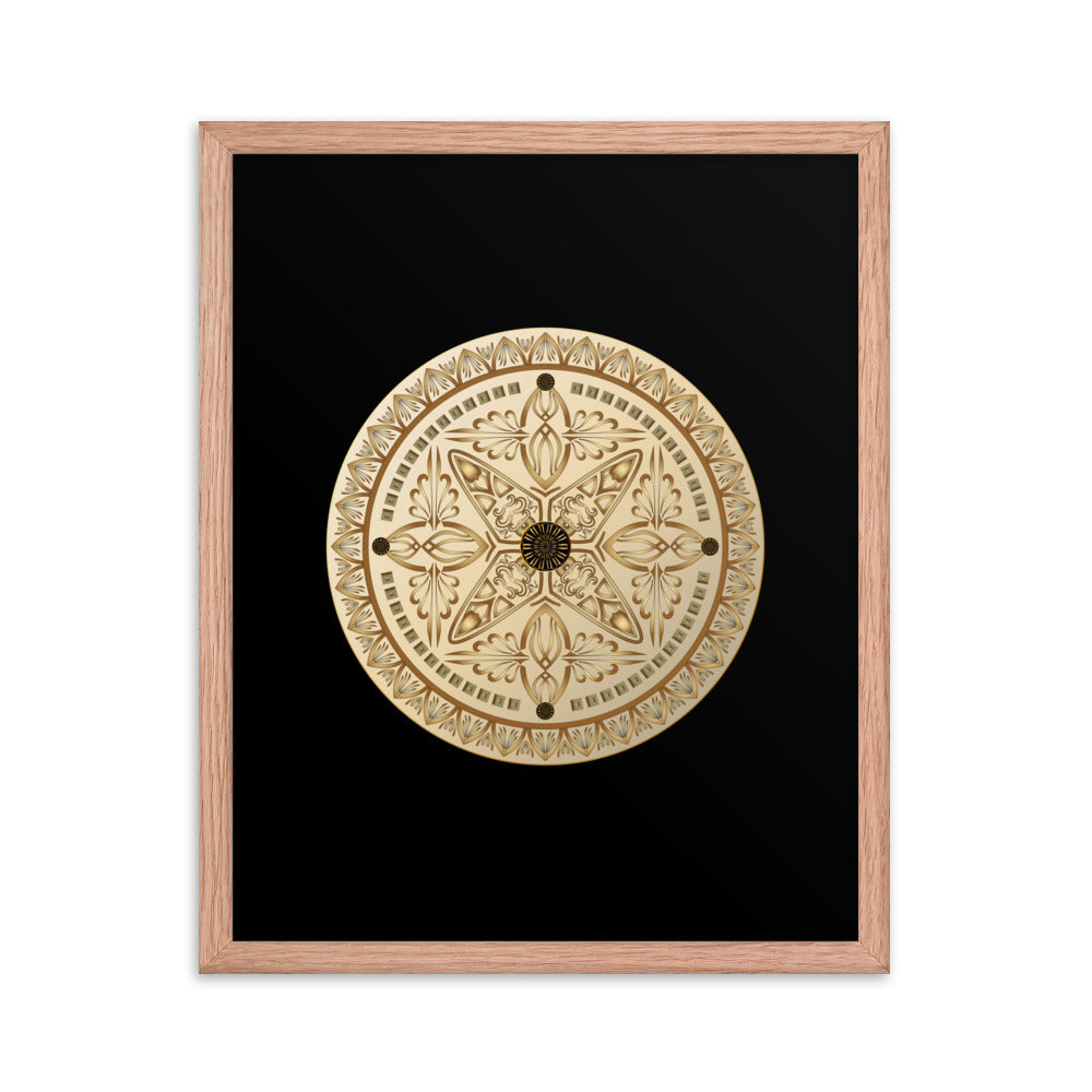 Framed Poster Circumplexical No 3615 Mandala Gold Free Shipping