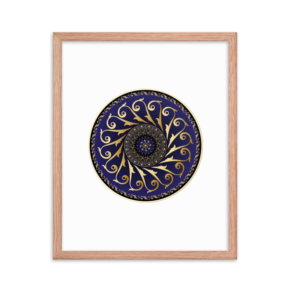 Framed Poster Circumplexical No 4005 Mandala Purple - Gold Free Shipping