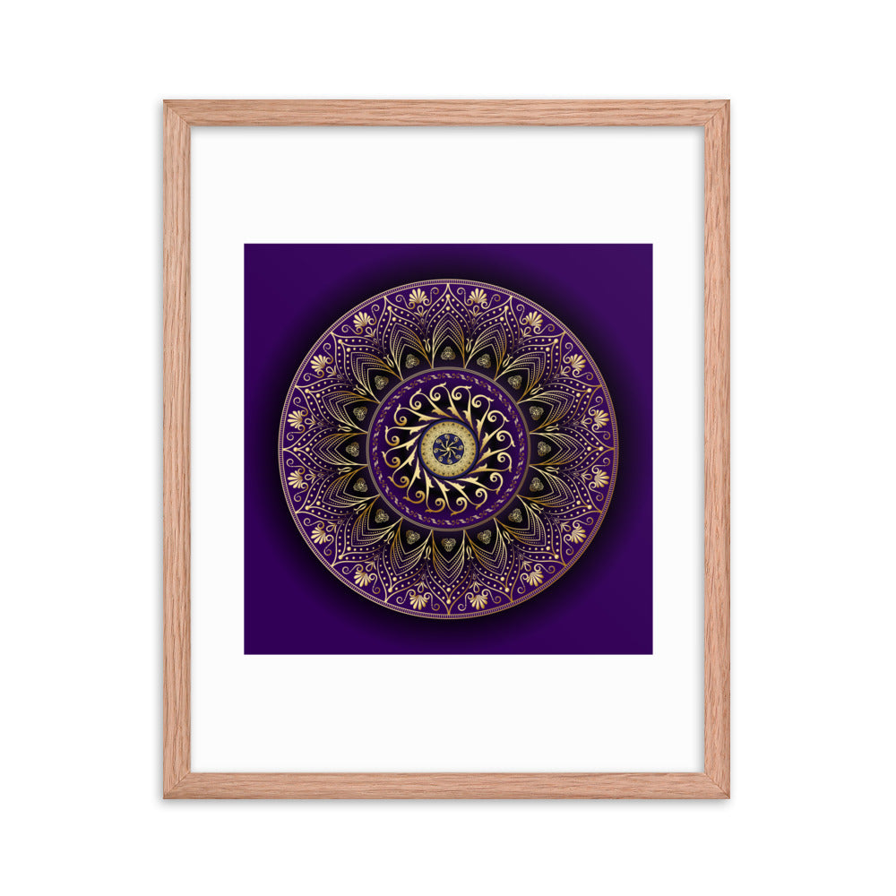 Framed Poster Circumplexical No 4006 Mandala Purple - Gold Free Shipping