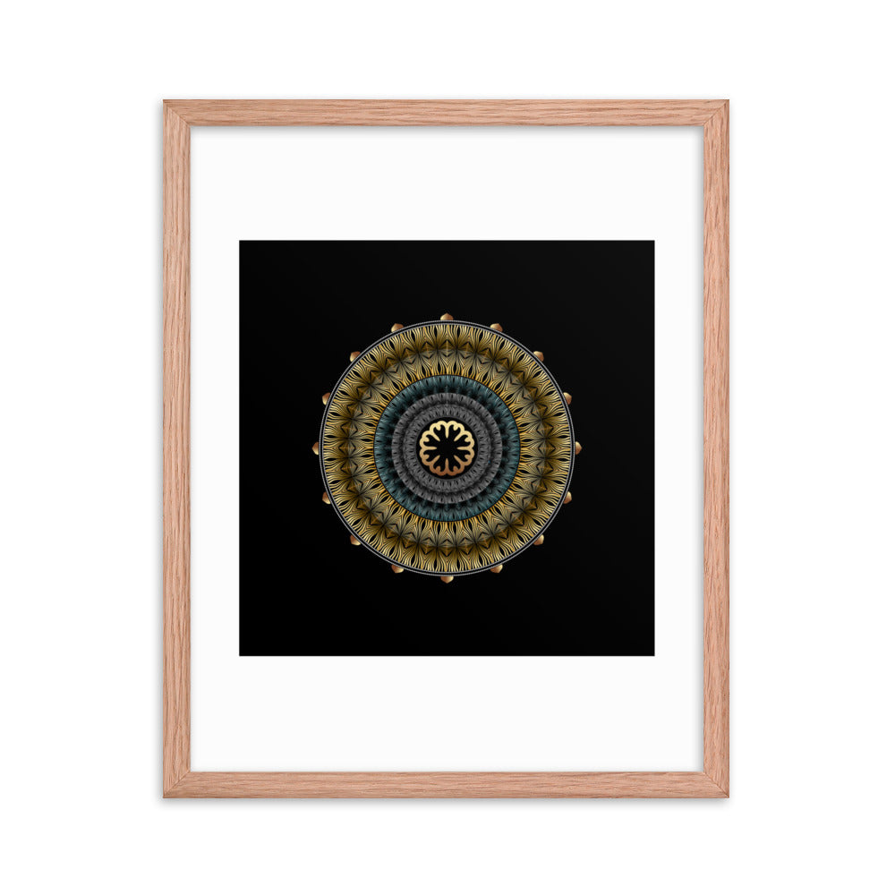 Framed Poster Kuklos No 4439 Mandala Black - Gold Free Shipping