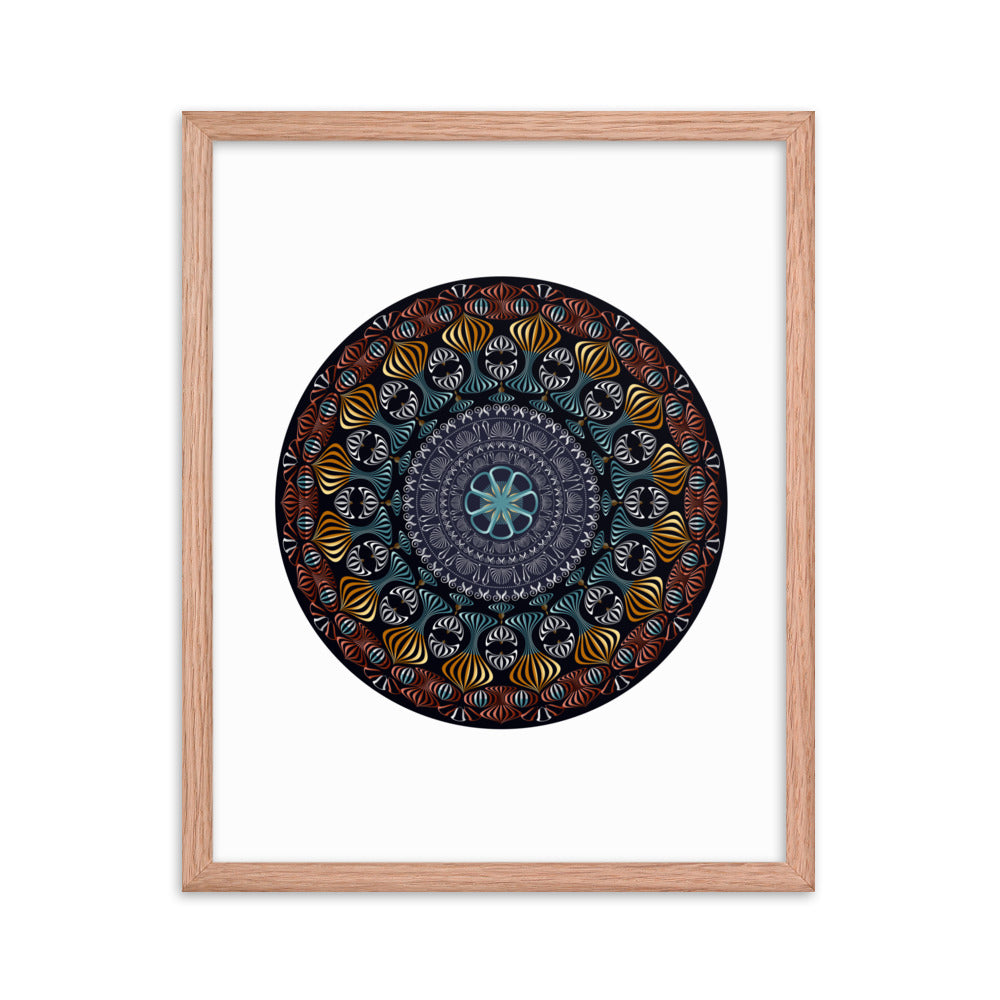 Framed Poster Kuklos No 4420 Mandala Silver - Gold - Multicolor Free Shipping