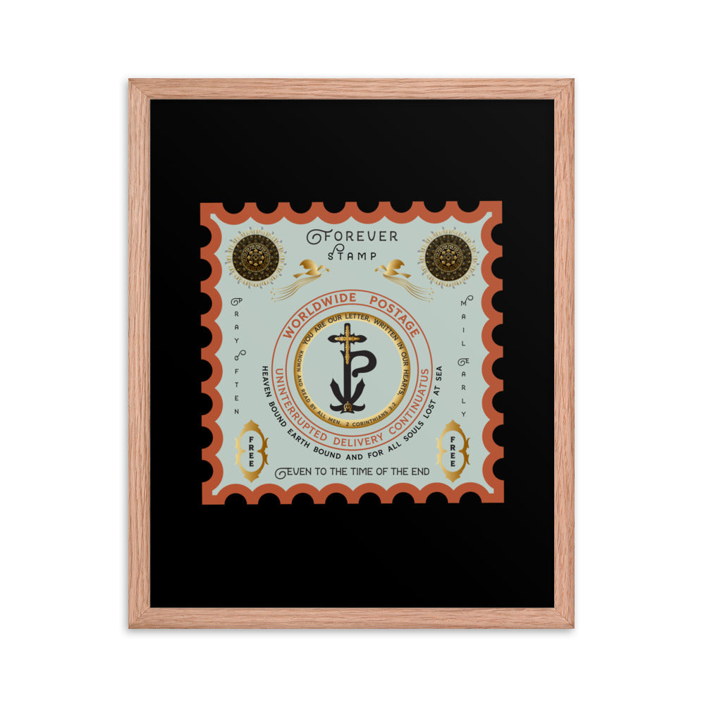 Framed poster Christogram 'Forever Stamp' Good till the time of the end - Free Shipping