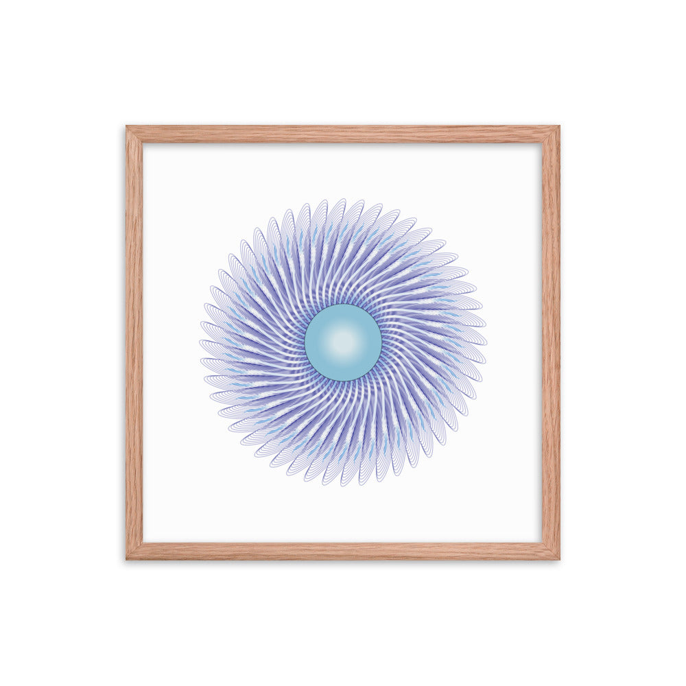 Framed poster Mandala Circularity No 390 White bkgd Free Shipping