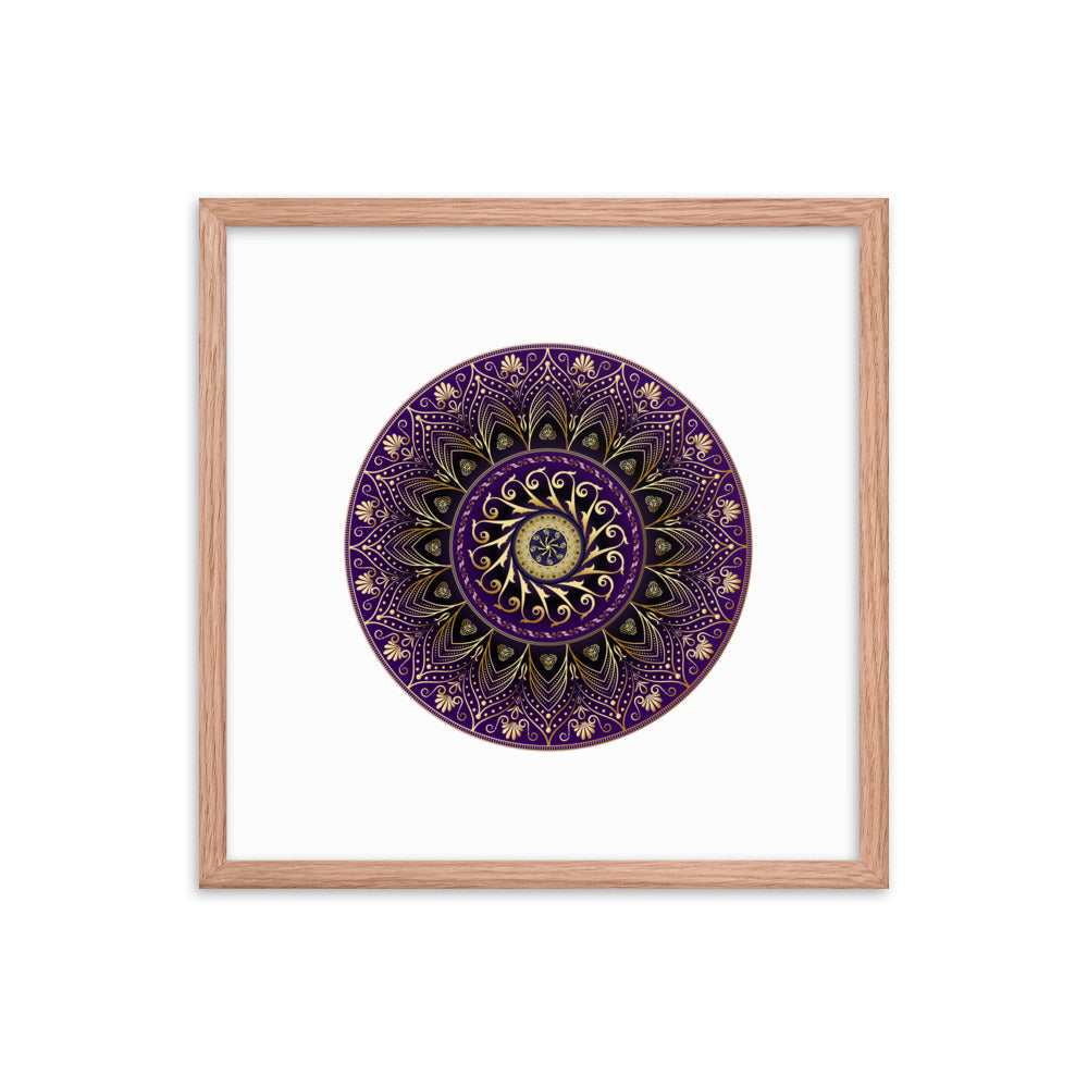 Framed poster Kuklos No 4406 Mandala Purple - Gold Free Shipping