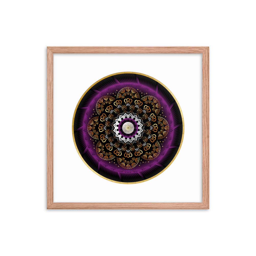 Framed poster Kuklos No 4497 Mandala Silver - Purple - Gold Free Shipping