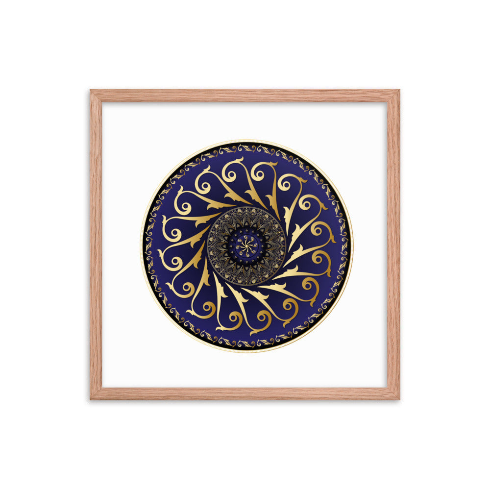 Framed Poster Circumplexical No 4005 Mandala Purple - Gold Free Shipping