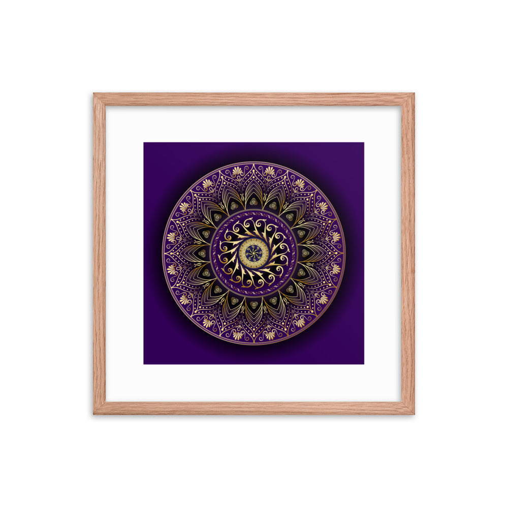 Framed Poster Circumplexical No 4006 Mandala Purple - Gold Free Shipping