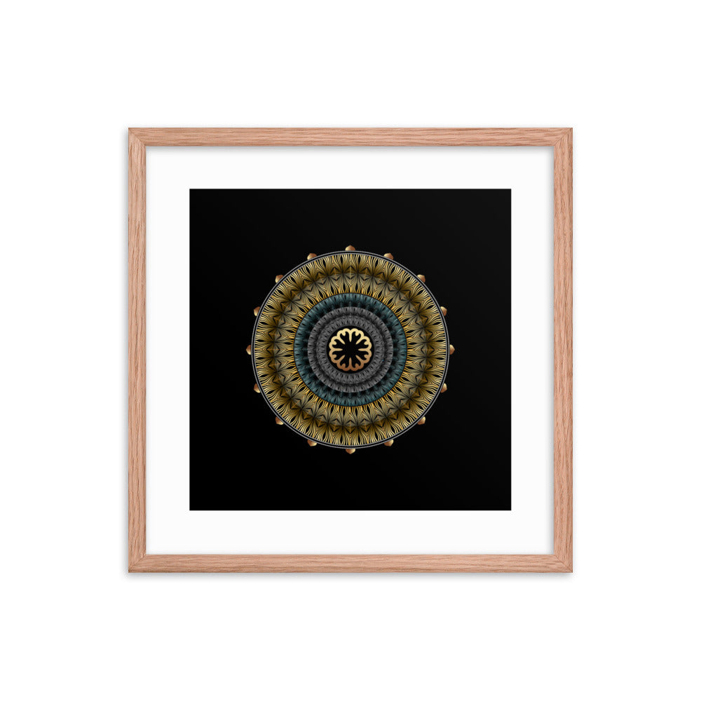 Framed Poster Kuklos No 4439 Mandala Black - Gold Free Shipping