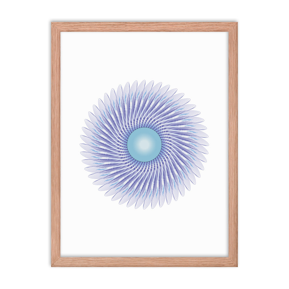 Framed poster Mandala Circularity No 390 White bkgd Free Shipping