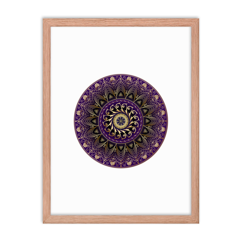 Framed poster Kuklos No 4406 Mandala Purple - Gold Free Shipping