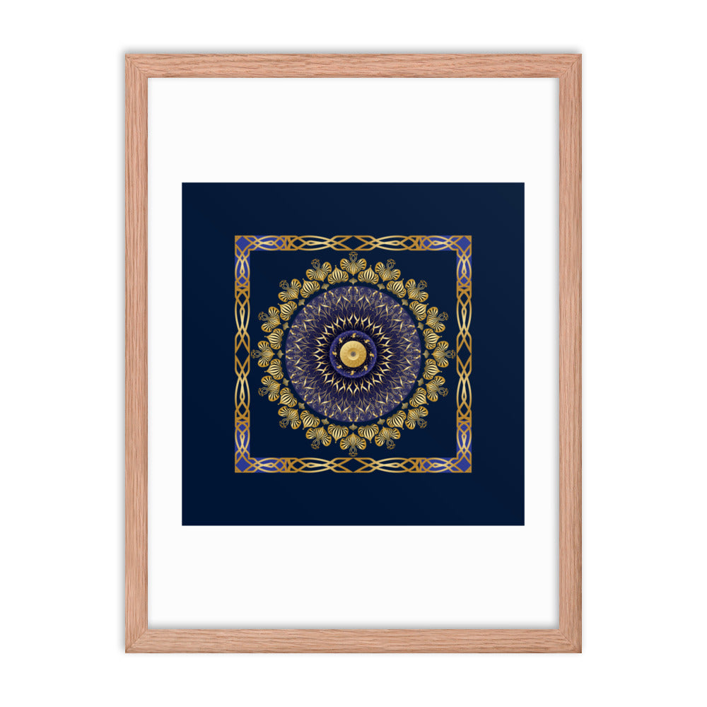 Framed Poster Kuklos No 4106 Mandala Gold - Black Free Shipping