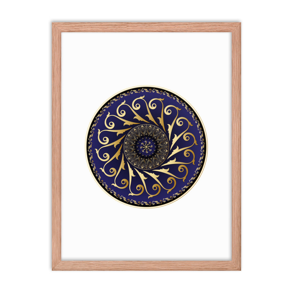 Framed Poster Circumplexical No 4005 Mandala Purple - Gold Free Shipping