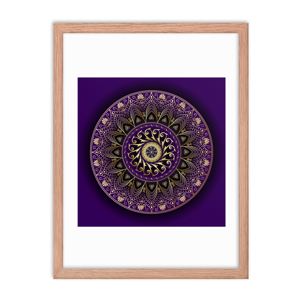 Framed Poster Circumplexical No 4006 Mandala Purple - Gold Free Shipping