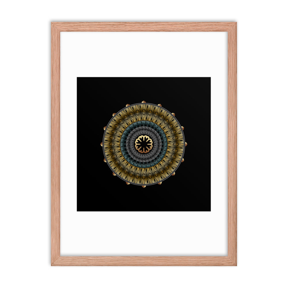 Framed Poster Kuklos No 4439 Mandala Black - Gold Free Shipping