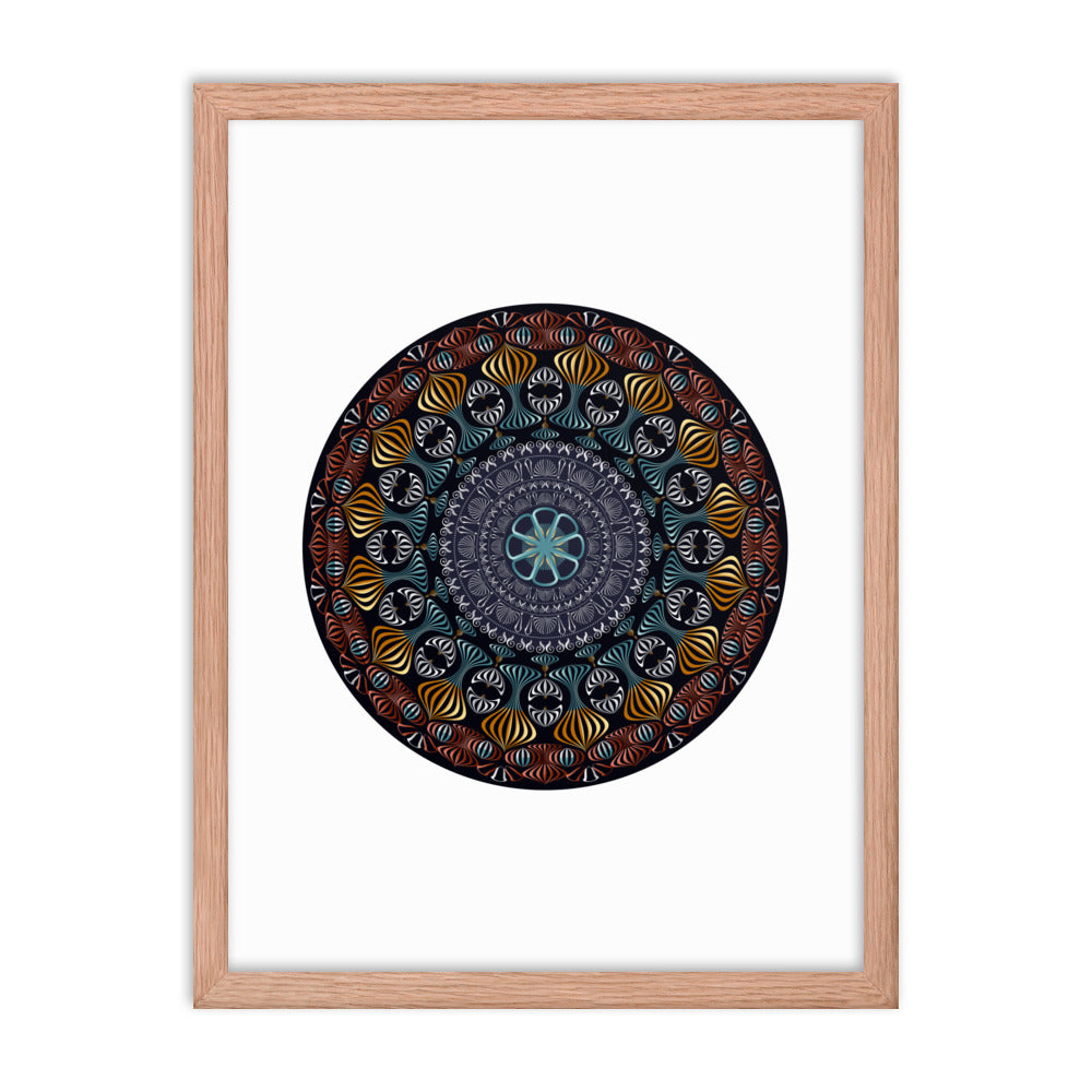 Framed Poster Kuklos No 4420 Mandala Silver - Gold - Multicolor Free Shipping