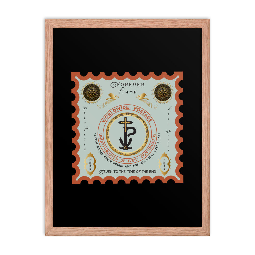 Framed poster Christogram 'Forever Stamp' Good till the time of the end - Free Shipping