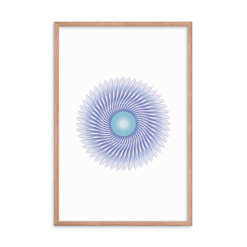 Framed poster Mandala Circularity No 390 White bkgd Free Shipping