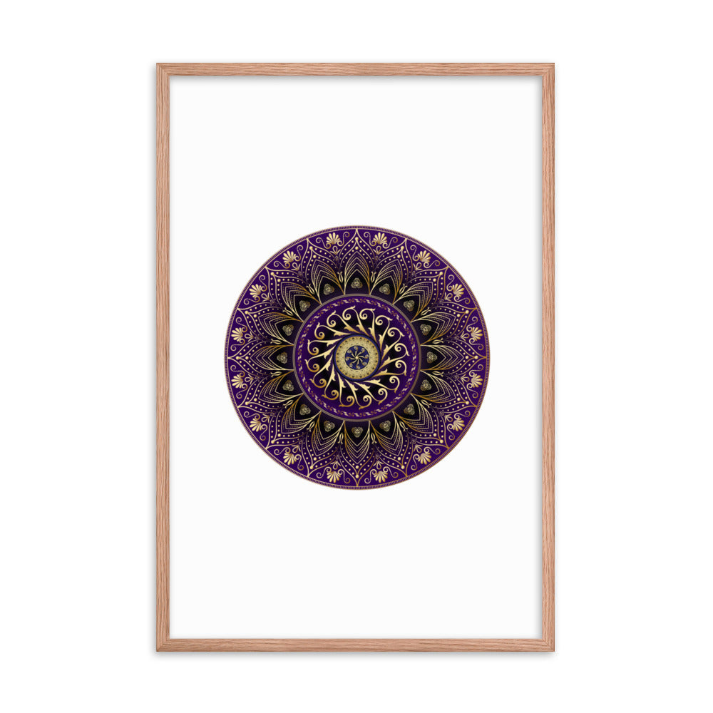 Framed poster Kuklos No 4406 Mandala Purple - Gold Free Shipping