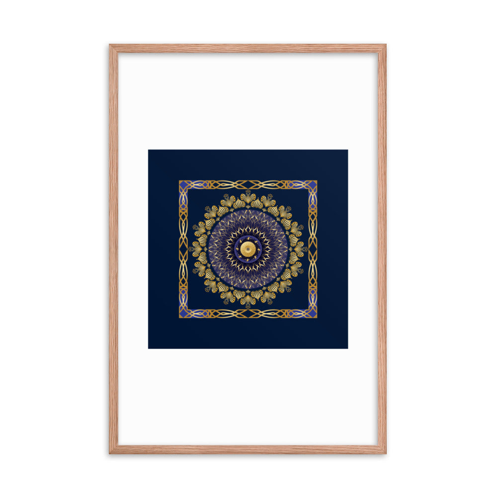 Framed Poster Kuklos No 4106 Mandala Gold - Black Free Shipping