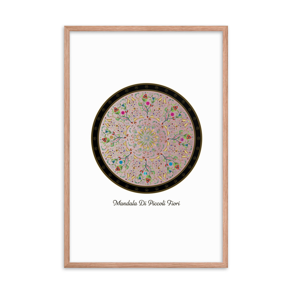 Framed Poster Circumplexical No 3886 Mandala Di Piccoli Fiori - Little Flowers Free Shipping