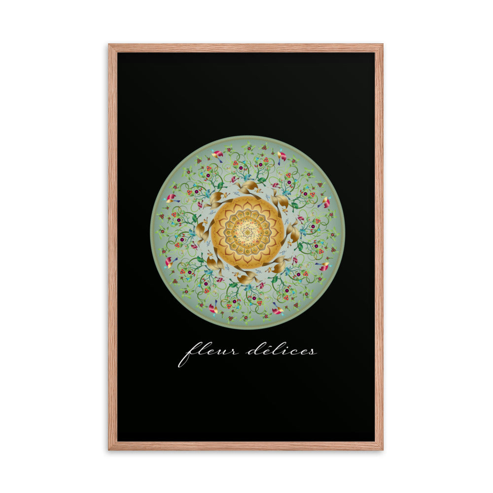 Framed Poster Circumplexical No 3953 Mandala Fleur Delices Flower Delights Free Shipping