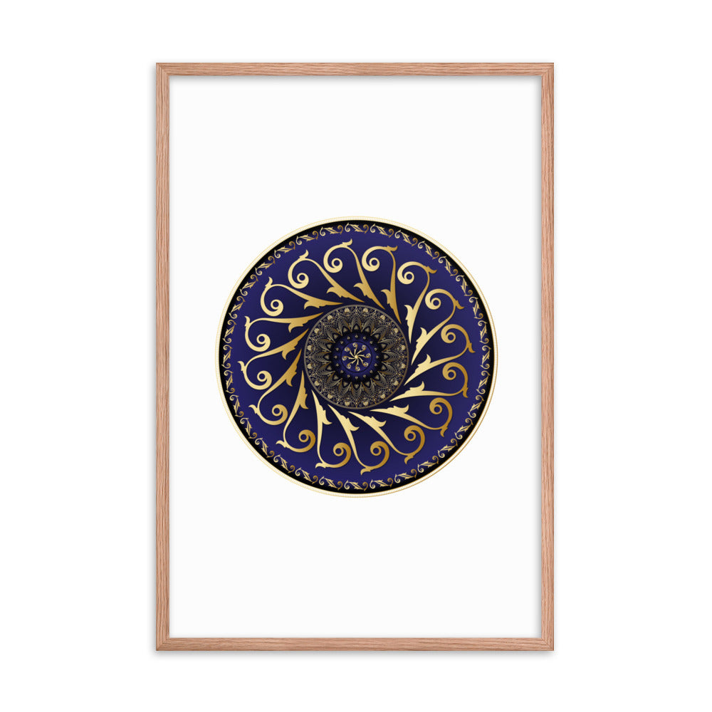 Framed Poster Circumplexical No 4005 Mandala Purple - Gold Free Shipping