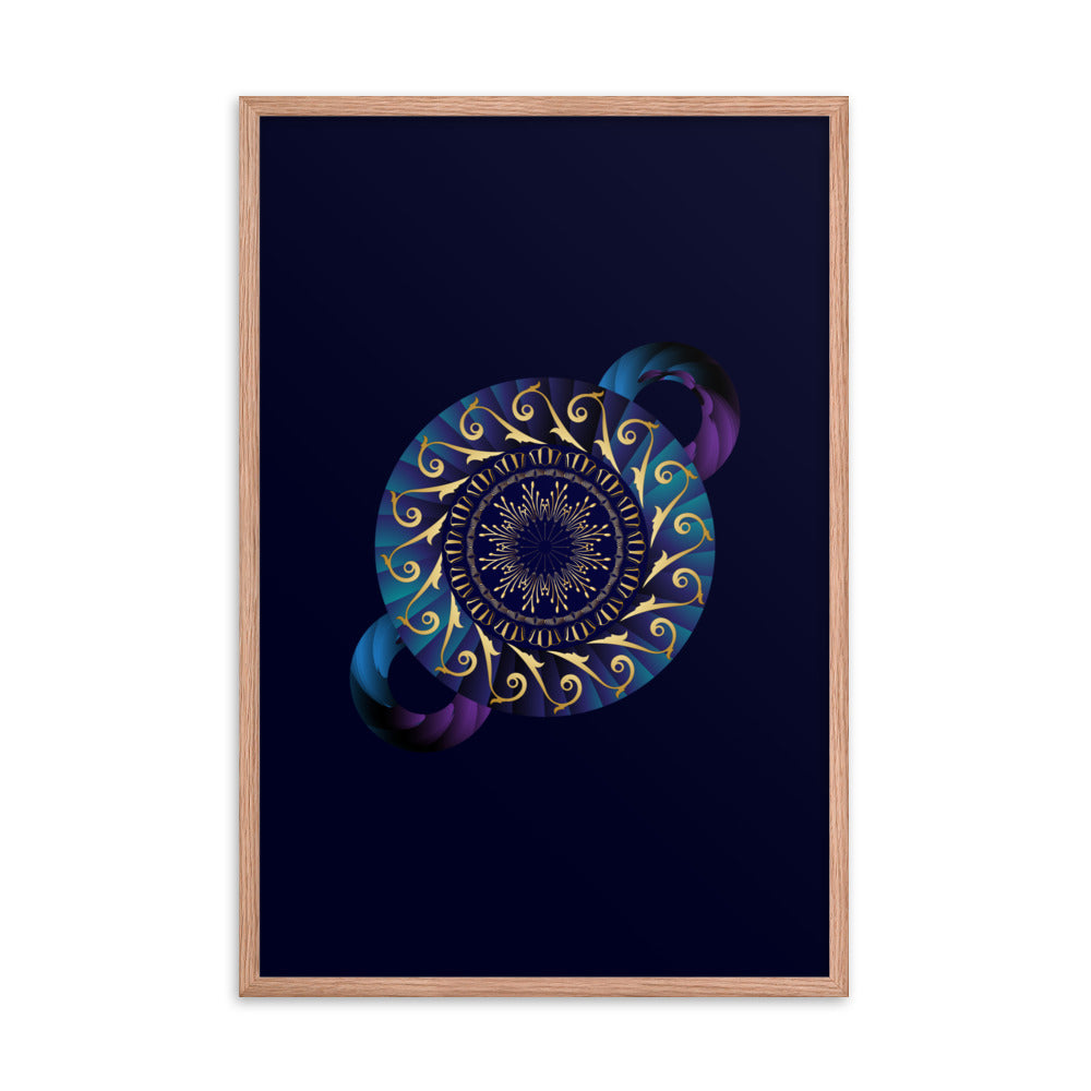 Framed Poster Kuklos No 4313 Mandala Gold - Teal - Purple Free Shipping