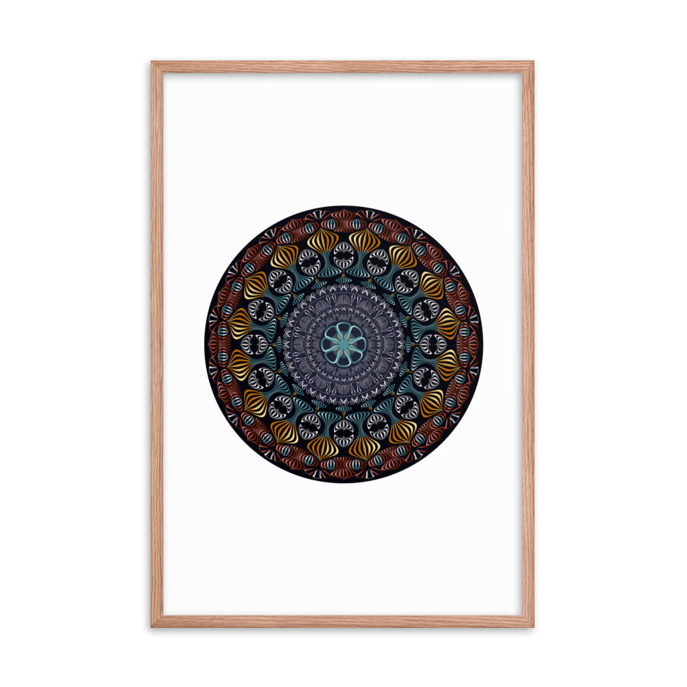 Framed Poster Kuklos No 4420 Mandala Silver - Gold - Multicolor Free Shipping