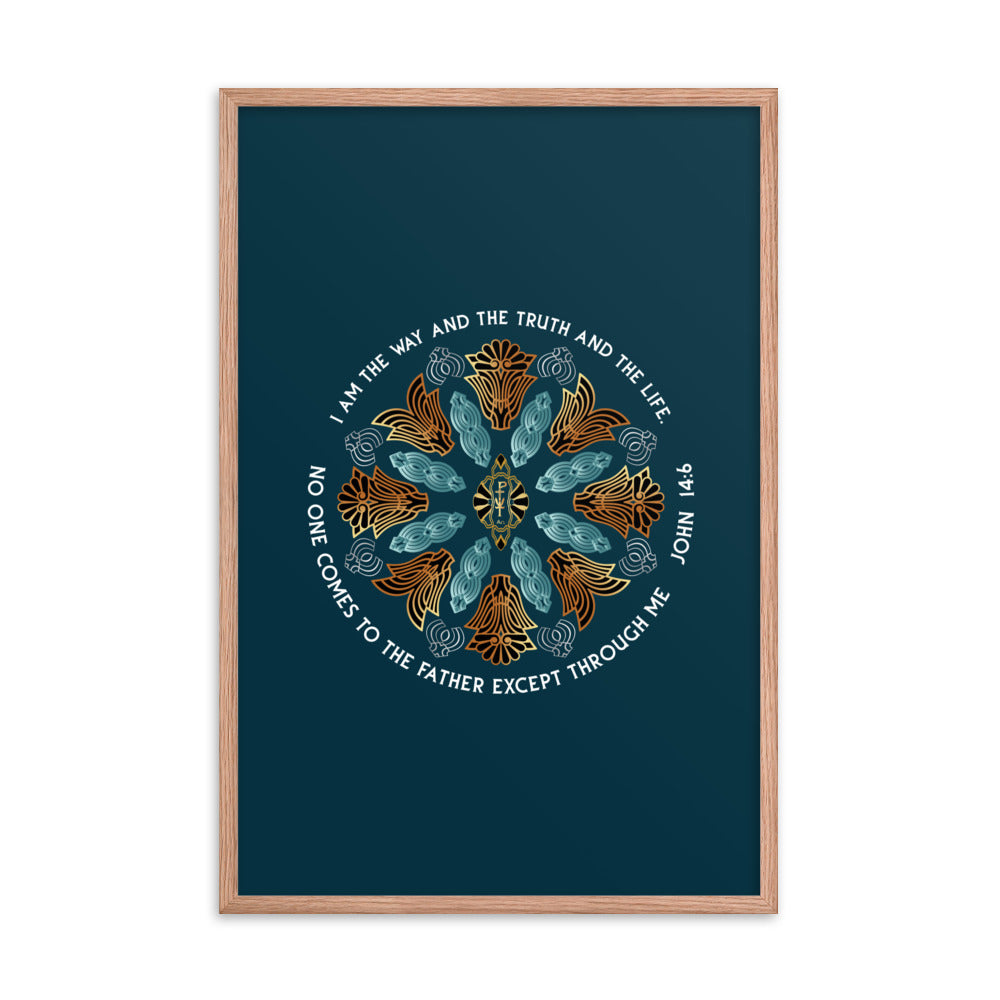 Framed poster Kuklos No 4478 PX Christogram - John 14:6 - Free Shipping