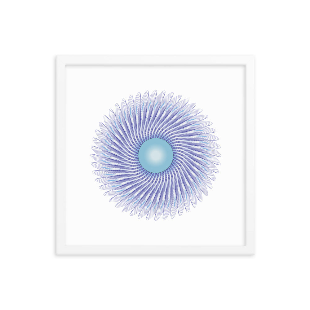 Framed poster Mandala Circularity No 390 White bkgd Free Shipping